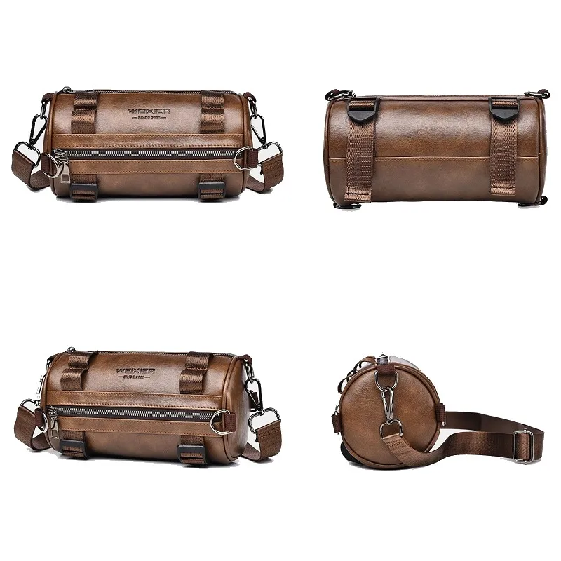 Men's Shoulder Bag Fashion Personality PU Crossbody bags Large Capacity Leisure Waterproof