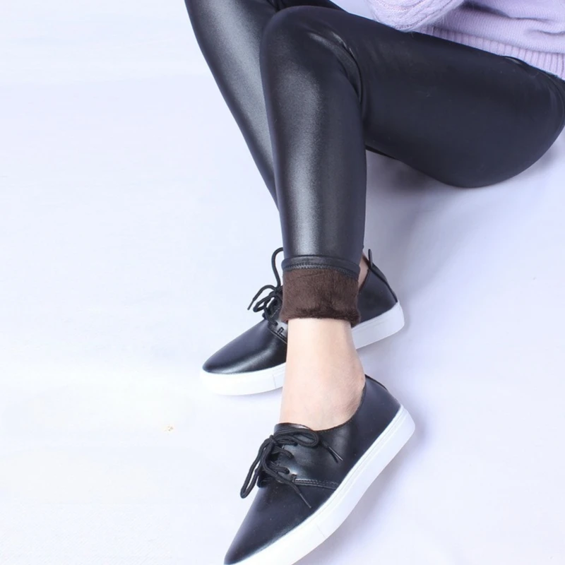 

Зимние плюшевые кожаные брюки больших размеров 2025 года, модные утолщенные леггинсы из искусственной кожи из термофлиса