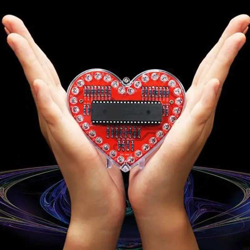 Heart Shaped RGBs LED Solder Project for Electronics Learning for Student Education and DIY Craft Enthusiasts