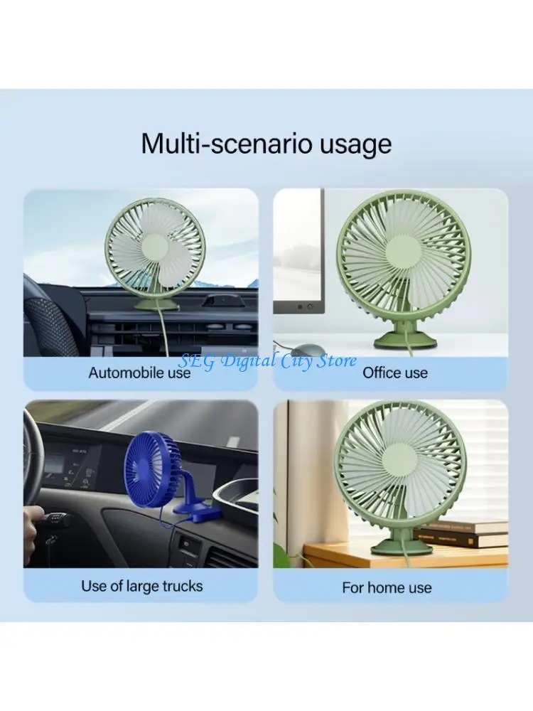 

U75B Portable Suction Cup Car Fan Automotive Electric Car Fan Cooling Fan 360 Degree Rotating Energy Saving For Office Use