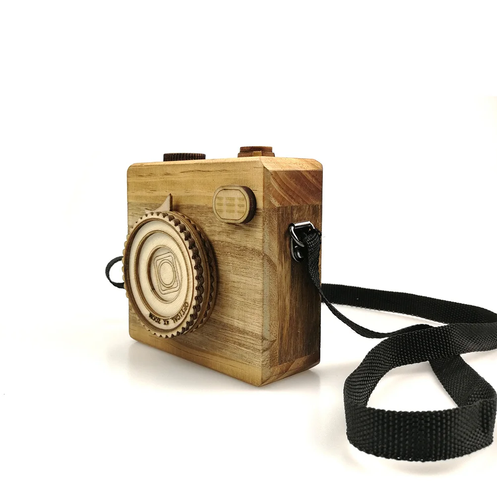 

1Pcs Retro Camera Music Box Unique Wooden Melody Ornament Handmade Desktop Decoration Perfect Gift for Birthday Wedding