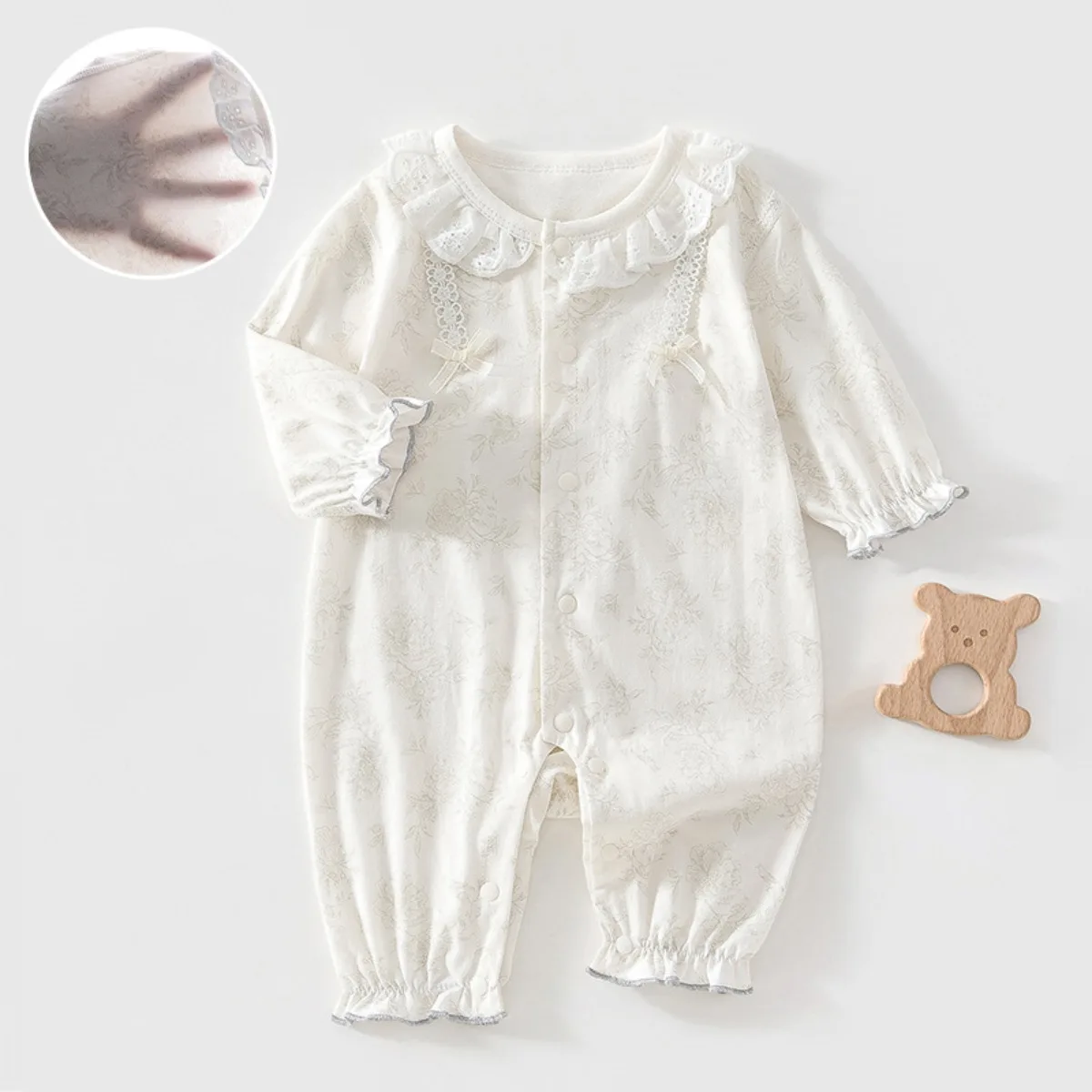 New Arrival 0-18M Baby Girl Princess Jumpsuit Newborns Spring Summer Pure Cotton Soft Romper Infant Breathable Knit Onesie