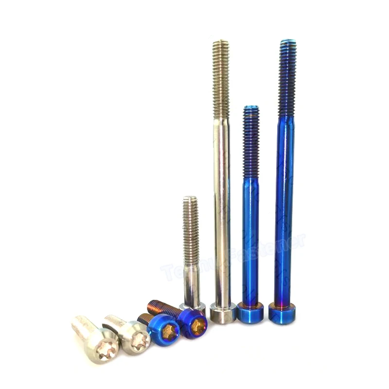 1pcs Titanium Bolt M6x10 15 20 25 30 35 40 50 60 70 80mm Torx Head Bicycle Motorcycle Modification Screws Silver/Burnt Blue