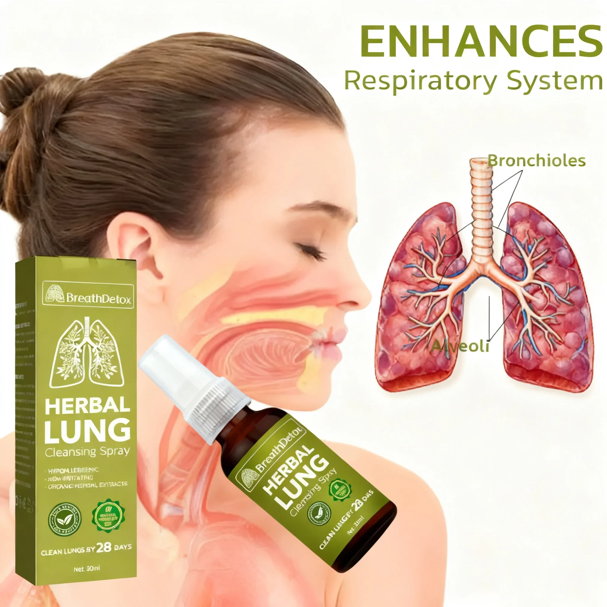 

Plant cleaning spray for structure, transparent nose spray, anti wrinkle, congestion, Charleroi solution, Halein evaporator,