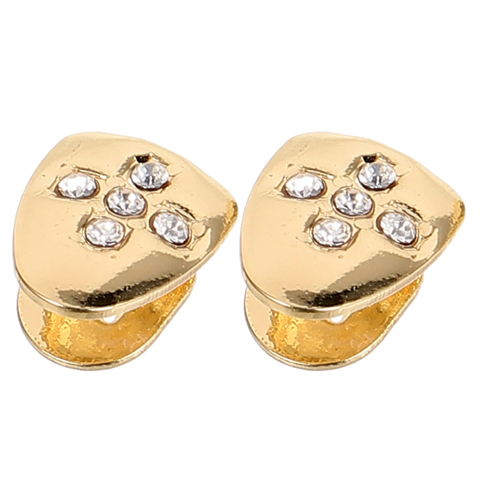 2Pcs Grill Gigi Logam Hip Hop Rapper, Penutup Grill Mulut, Perhiasan Gigi Dekoratif, Aksesoris Cosplay Pesta, Permata Gigi