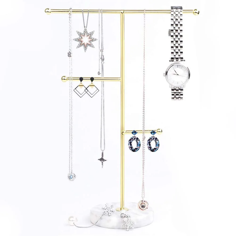 1Pcs Jewelry Display Stand Marble Metal Watch Holder Stable Durable Storage Rack for Shop Trade Show Jewelry Stand Holder