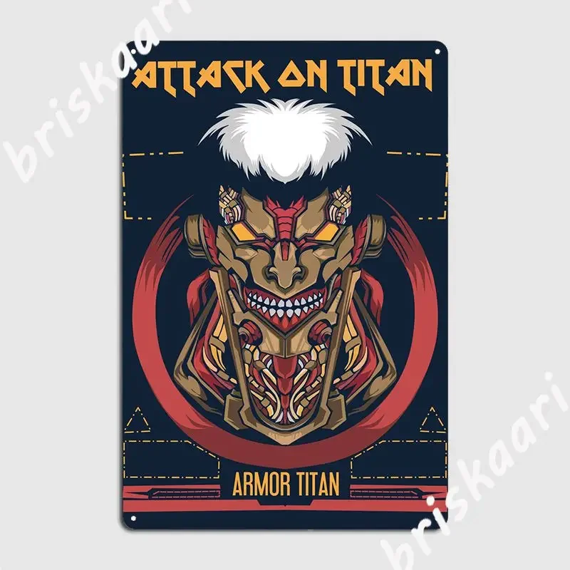 Armor Titan Mecha Mode Metal Sign Cinema Kitchen Plaques Club Bar Vintage Tin Sign Posters