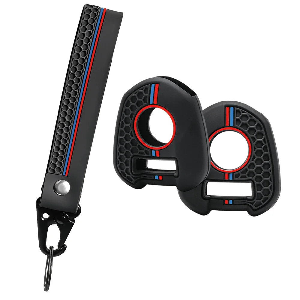 For Honda CB650R CB400 CB500F CB500X CB300R CBR600RR silicone motorcycle key fob cover with long wrist strap and swivel clip