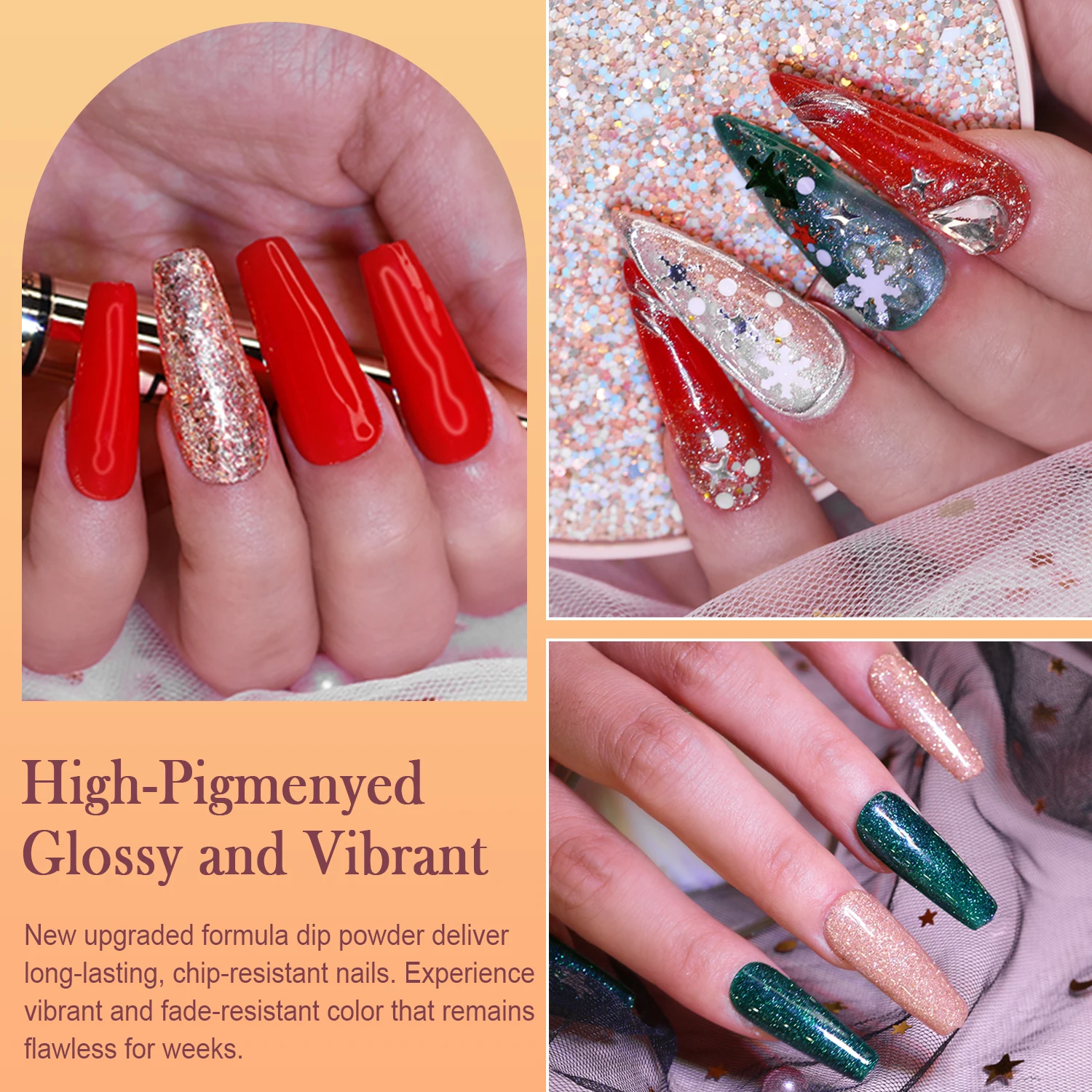 27点入りディップパウダーネイルキット、20種類のクリスマスカラー、ベースコート、トップコート、アクティベーター、マニキュアツール付きネイルアートサロン女性用ギフトセット