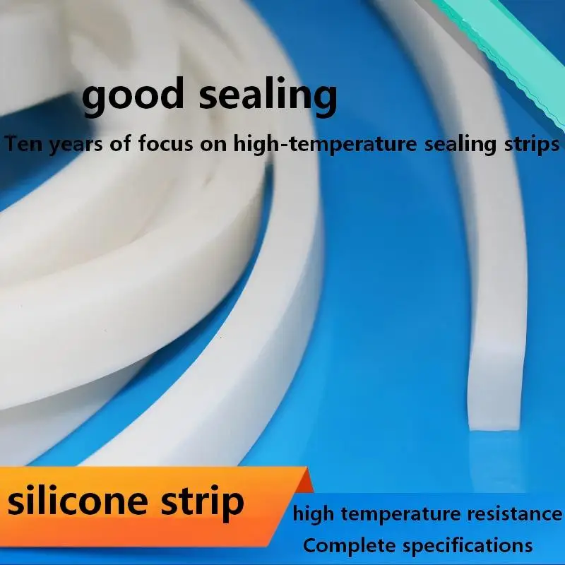0.5‑4mm Thick Solid Square Silicone Strip, Flexible Silicone Rubber Square Bar, Weatherproof Sealing Strip for Industrial & Hous