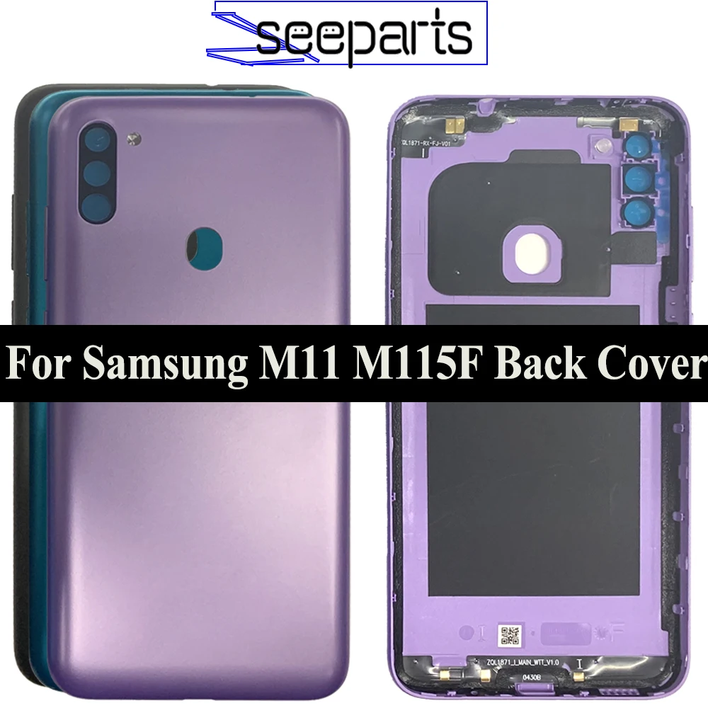 

Задняя крышка батарейного отсека для Samsung Galaxy M11 запасные части для Samsung M115 M115F Крышка батарейного отсека с объективом