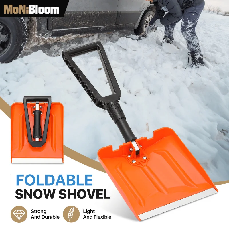 Custom.MoNiBloom Foldable Snow Shovel Portable Car Shovel Snow Removal Outdoor Emergency Camping Hiking Adventure Garde