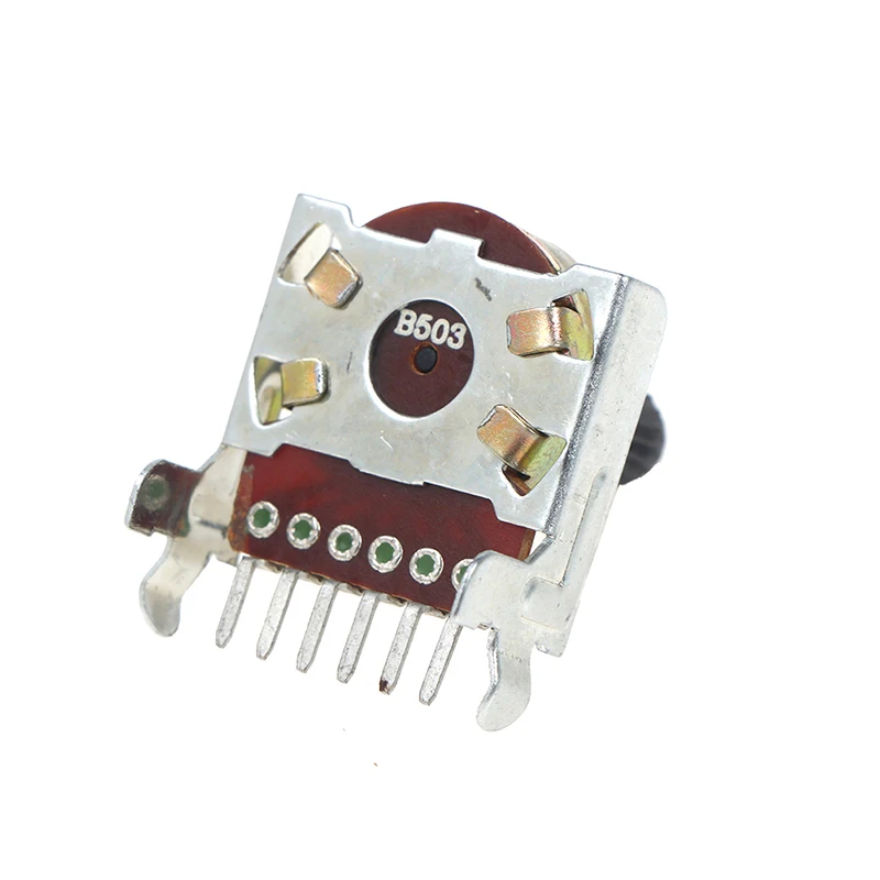 Potenciómetro giratorio doble B50K tipo 161, amplificador de potencia de eje de 6 pines y 15mm, Control de volumen de Audio