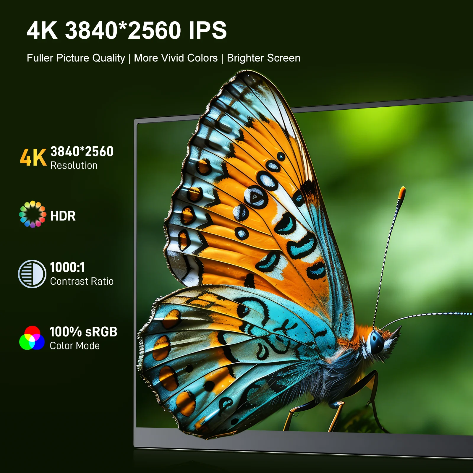 14 Inch Portable Monitor 4K 3840x2560px 100%sRGB 300cd/m2 Gaming Computer Expand Display For XBox PS4 / 5 Switch Loptop Screen