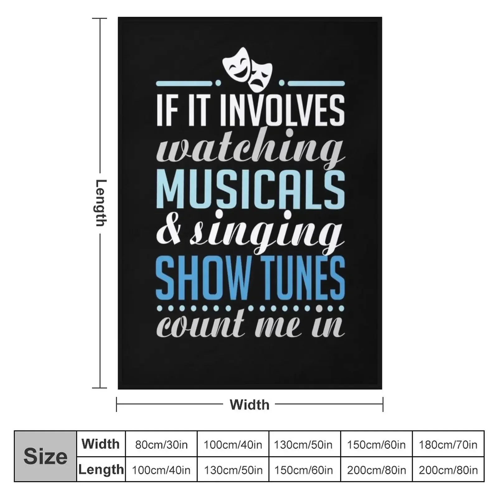 If It Involves Watching Musicals and Sing Show Tunes Throw Blanket Summer valentine gift ideas Travel Quilt Blankets