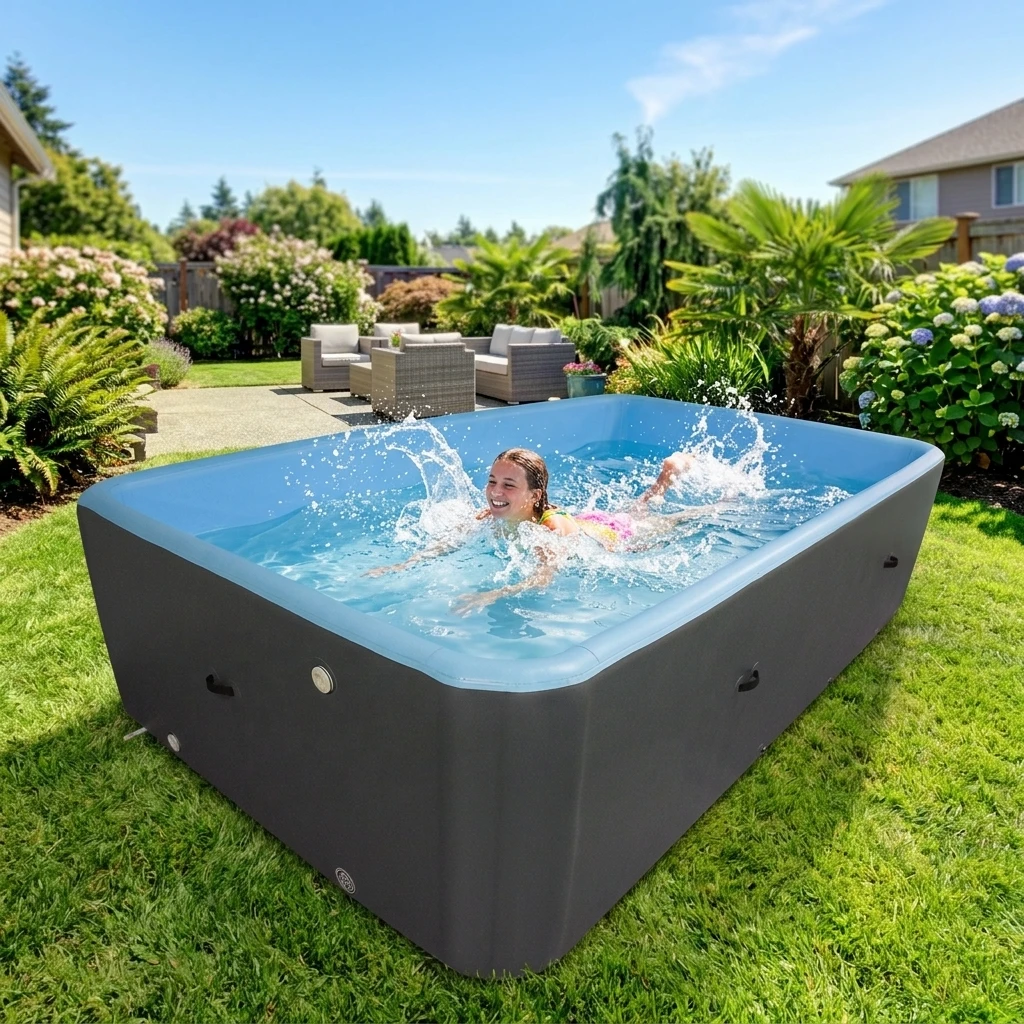Large Customized Inflatable Swimming Pool for Adults Outdoor, PVC Drop Stitch Construction for Durability