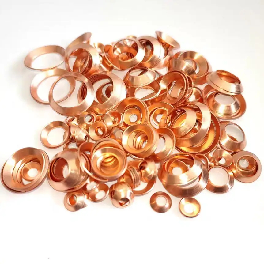 Bowl Hole Copper Crush Washer HVAC Refrigerant Pipe Cone Gasket Frequency Conversion Aircon Cooling System Sealing Spare Parts