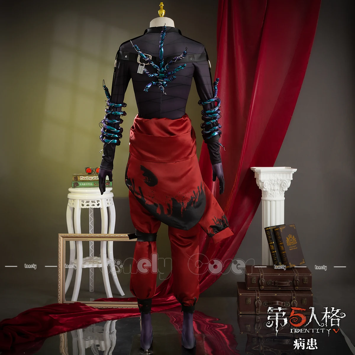 Rare Case Cosplay Costume Wig Game Identity V Patient Emil Mask Face Cover Glasses Props Gloves Uniform Halloween Party