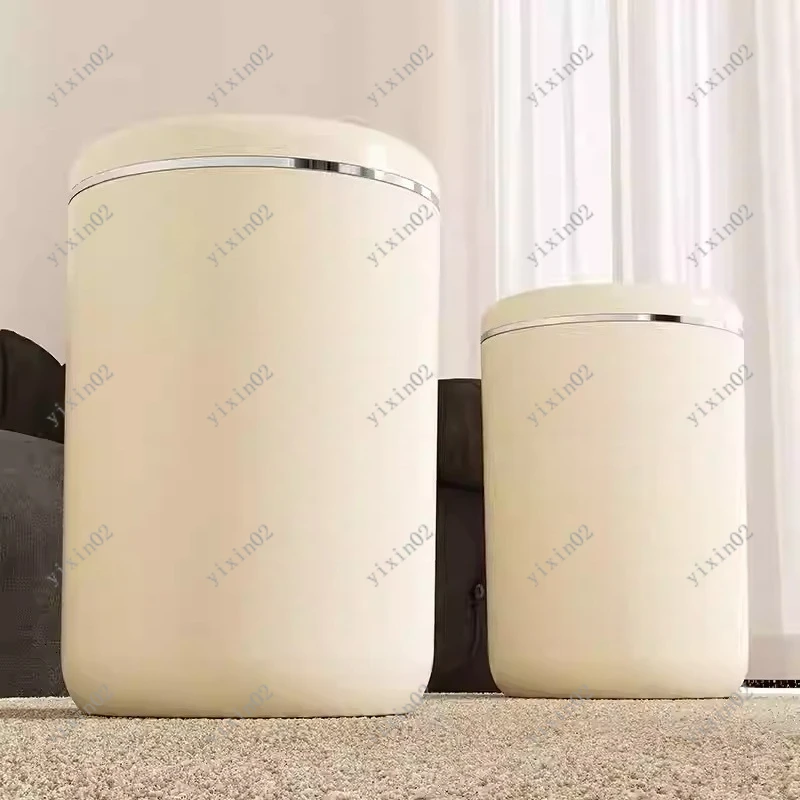 Modern High-End Waste Bin with Lid Cream Design for Home & Bedroom