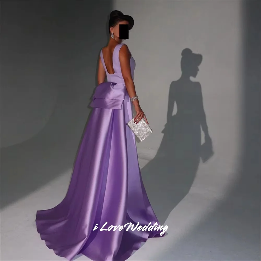 Lila Ballkleider mit O-Ausschnitt 2022, ärmellos, Meerjungfrau, rückenfrei, mit Falten, Perlen, Sweep-Zug, knöchellang, Hochzeitskleid, individuell gestaltet