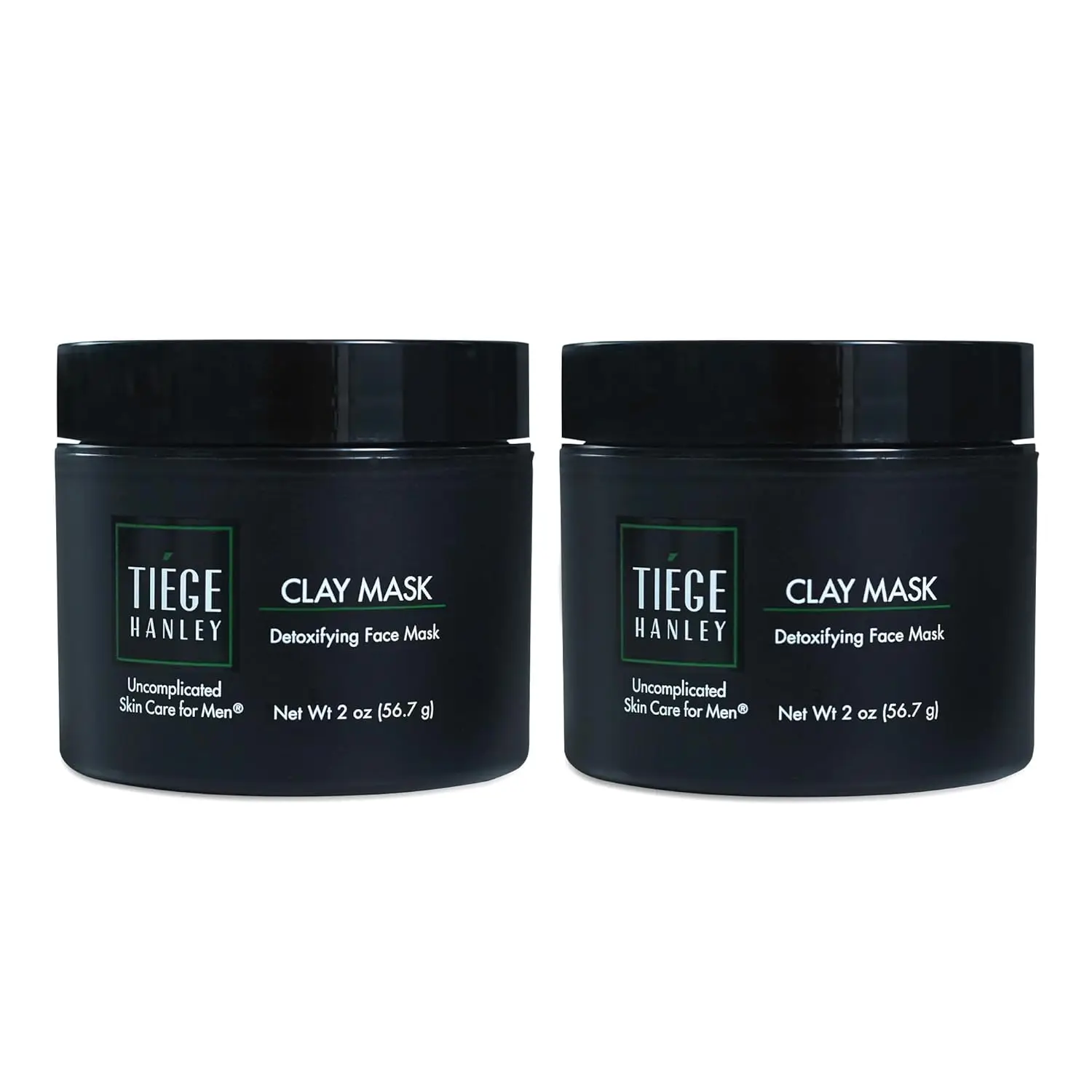 Mascarilla Facial de Carbón Vegetal para Hombre, Limpieza Profunda de Poros con Arcilla de Caolín y Aloe, Absorbe la Grasa, Reduce los Poros, 2 Oz, Paquete de 2