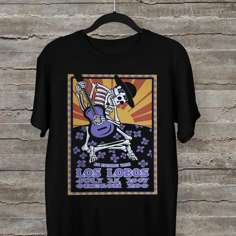 Los Lobos 2007 Concert Cotton All Size Black T Shirt