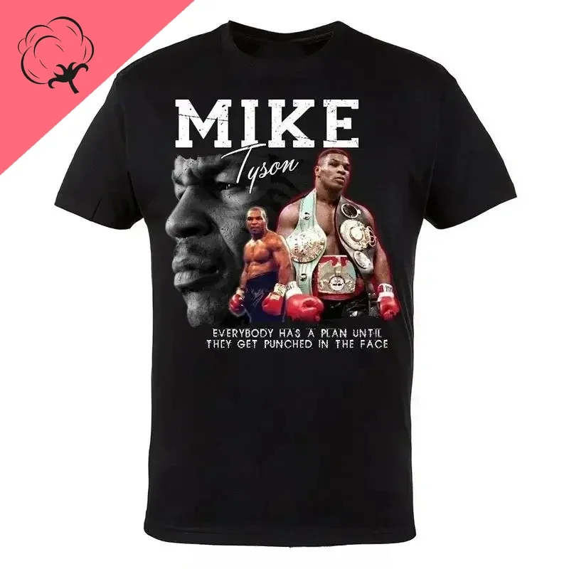 MMA Mike Tyson Boxing Gym Black  Summer Oversized  Men's 100%cottonT Shirt Tops Casual Crew Neck Women Short Sleeve Tees