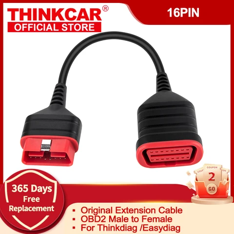 ThinkDiag OBD2 штекер-гнездо, оригинальный удлинитель для Easydiag 3,0/Mdiag/Golo, более быстрый основной удлинитель, 16 контактов