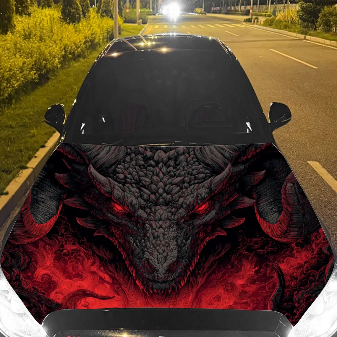 

Виниловая пленка с эмблемой ревущего дракона для автомобиля, водонепроницаемая наклейка на капот автомобиля из ПВХ, самоклеящиеся устойчивые к царапинам наклейки