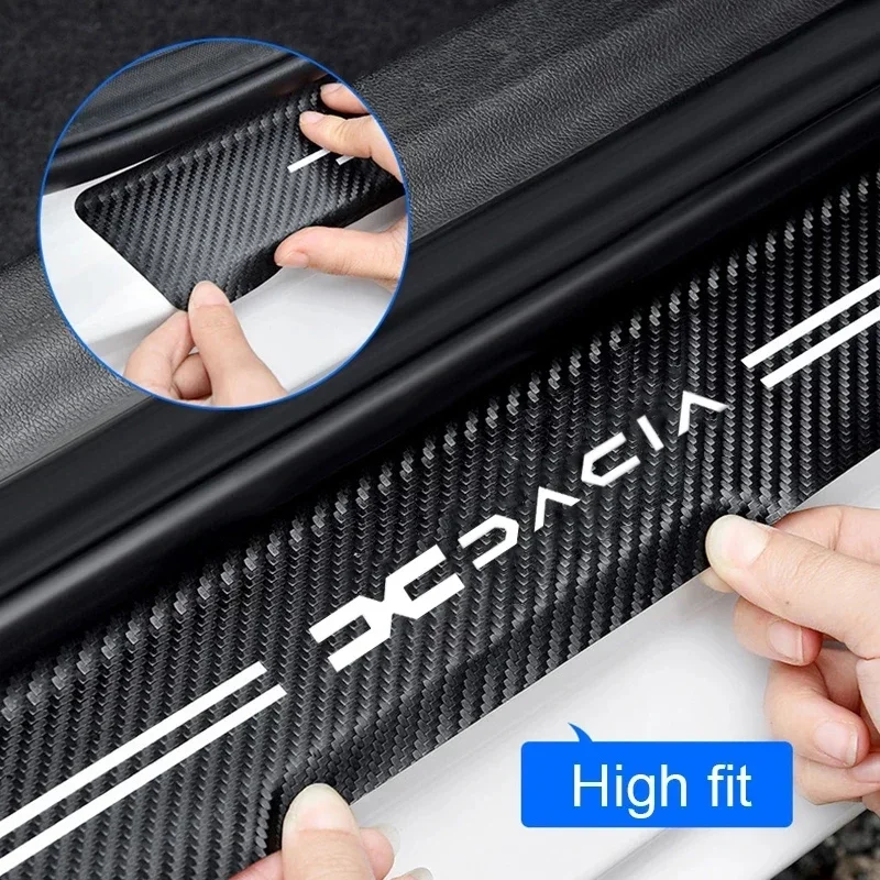 Luminous Car Door Sill Scuff Plate for Dacia Duster Spring Logan Sandero Jogger Lodgy Bigster Trunk Bumper Protector Stickers