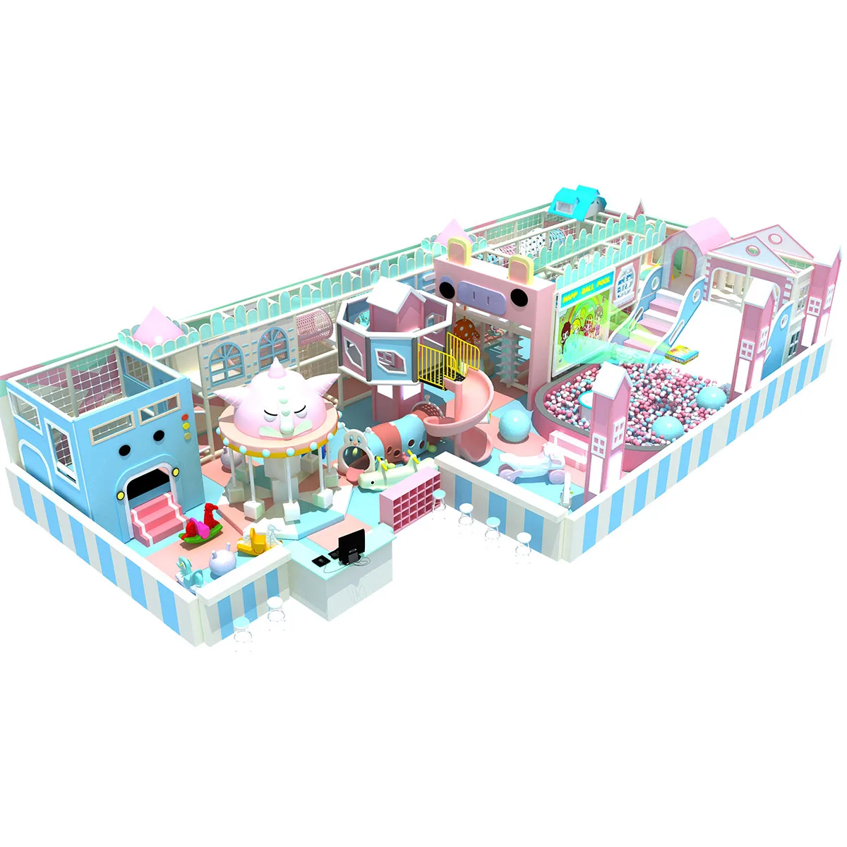 Commercial Plastic Kids Play Land Equipment Indoor Playground Park for Children Play Set
