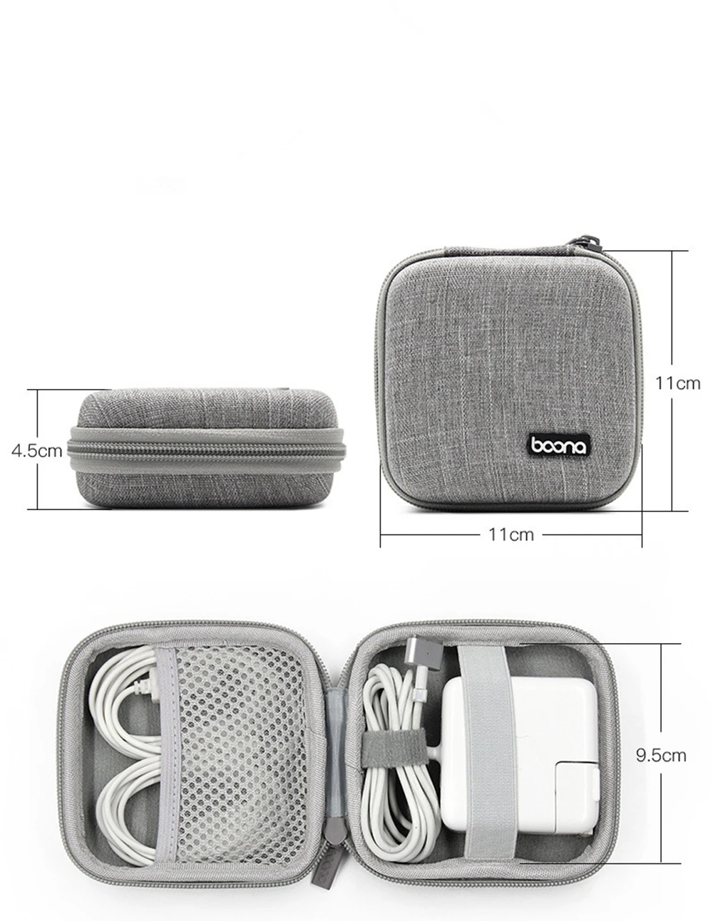 Portable EVA Travel Cable Electronics Gadget Bag Organizer Storage Case For Notebook Laptop Macbook Air Pro Charger Adapter