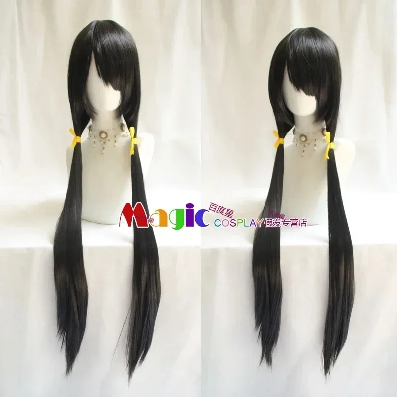 2 Types DATE A LIVE Tokisaki Kurumi Cosplay Wig with Bangs Clip Ponytails Comic Con Nightmare Black Long Ponytials Wig Costume