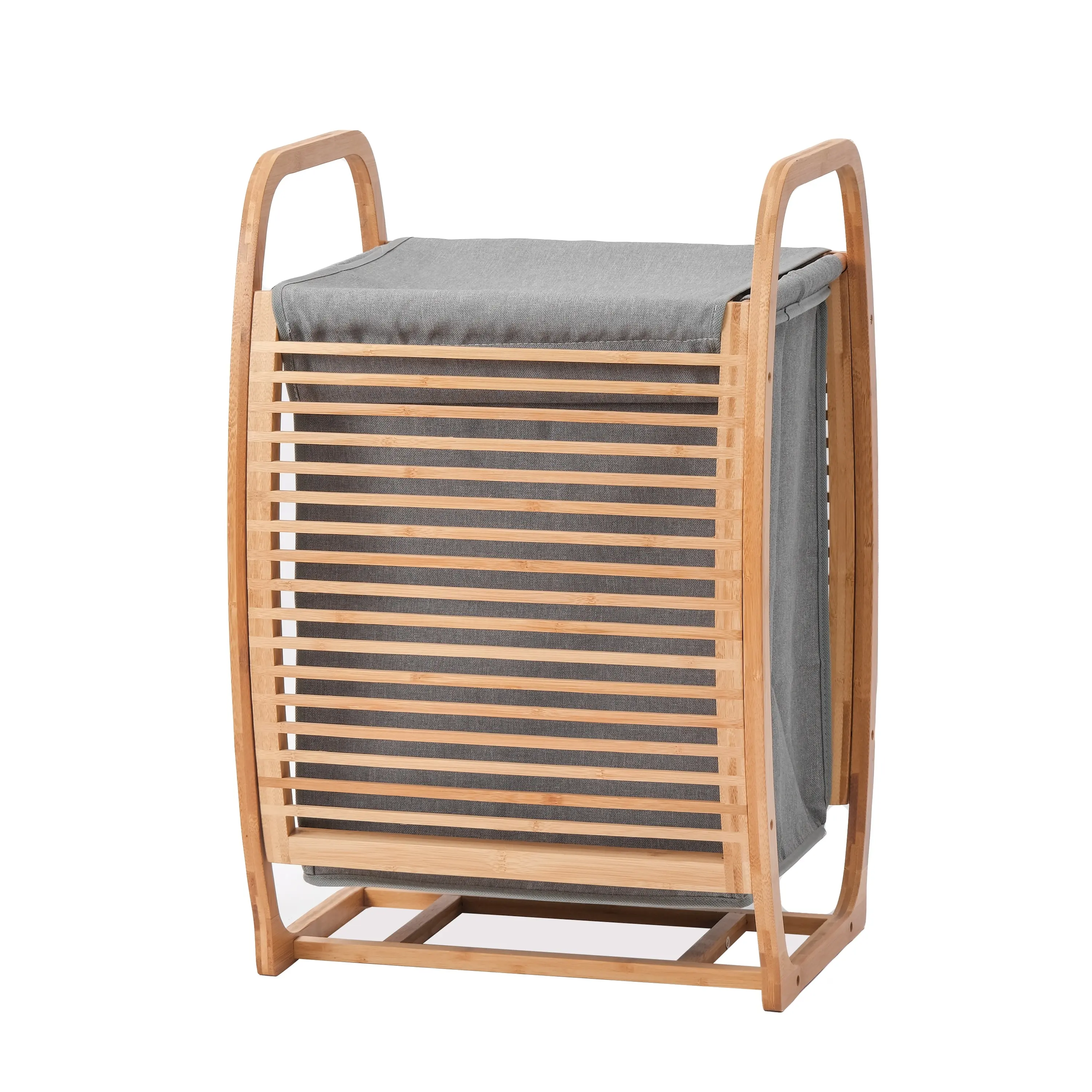 

Proman Products Cambridge Light Weight Bamboo Laundry Hamper, Basket with Lid and Handles, Natural, 16 W x 14 D x 24 H