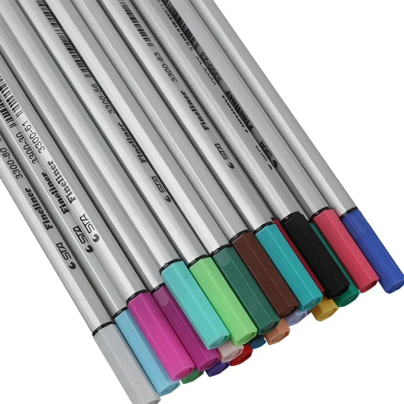 

26 шт., гелевая ручка STA 3300, 0,4 мм, цветная ручка из волокна, набор из 26 цветов, ручка для эскизов, ручка с тонкими линиями, профессиональный класс