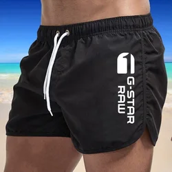 Shorts de praia respirável masculino, calção de banho, pranchinha de surf, roupa masculina, calça de verão sexy, 9 cores