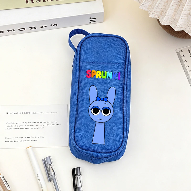 Sprunki Student Pencil Case Cartoon Cute Pen Bag Fashion Large Capacity Stationery Storage Bag Pen Pouch Kawaii Pencil Bag Gift