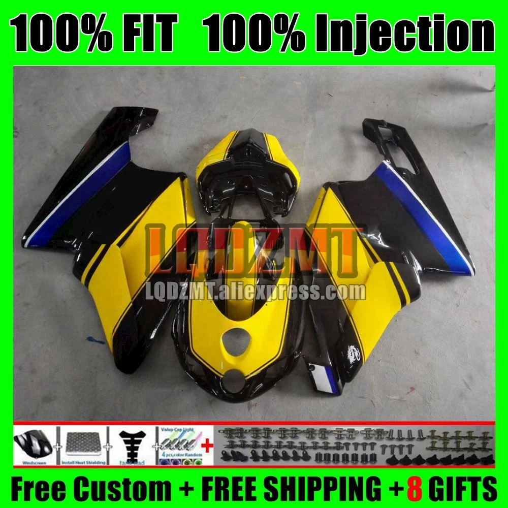 Injection Body For DUCATI 749S 999S 749 999 Yellow black S R Bodywork 124No.23 749-999 03 04 749R 999R 2003 2004 OEM Fairing Kit