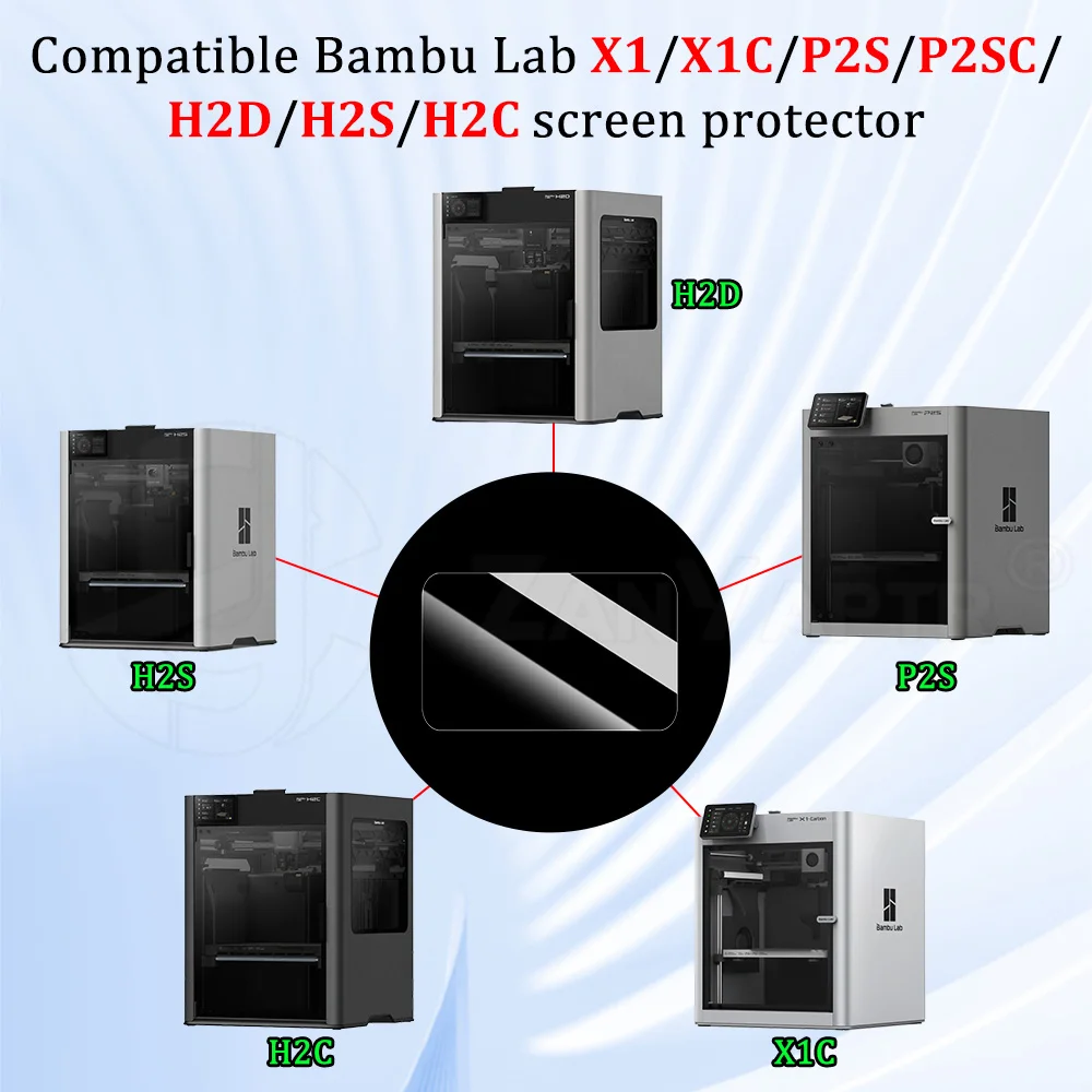Bambu Lab X1 X1C H2D H2S H2C P2S Full Screen protector High Definition for 3D Printer accessories