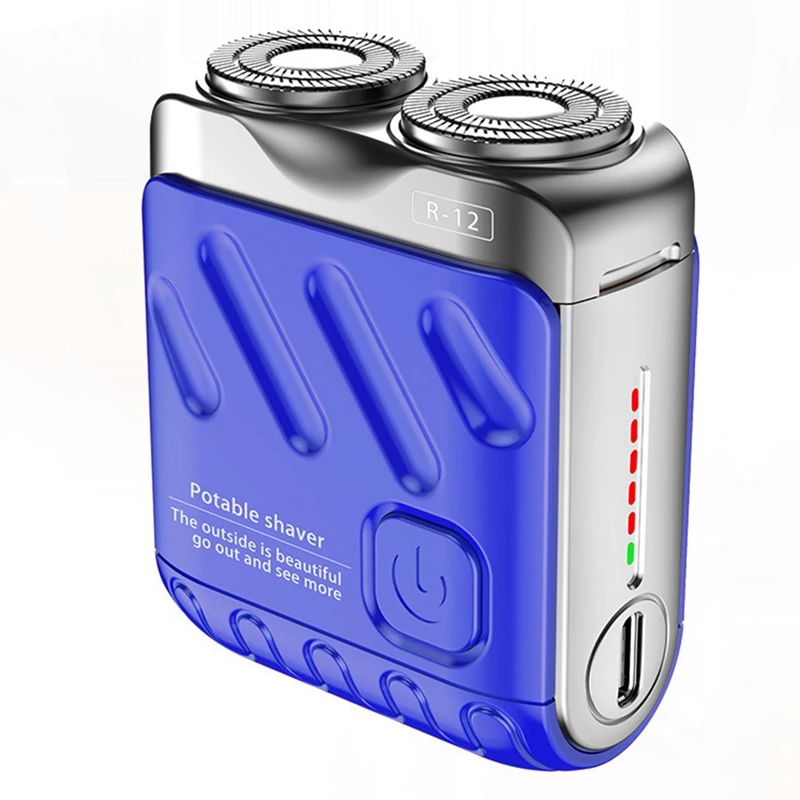 

Portable Beard Shaver, Rechargeable Electric Shaver Double Ring Magnetic Cutter, Mini Electrict Shaver Travel Shaver-ABLE