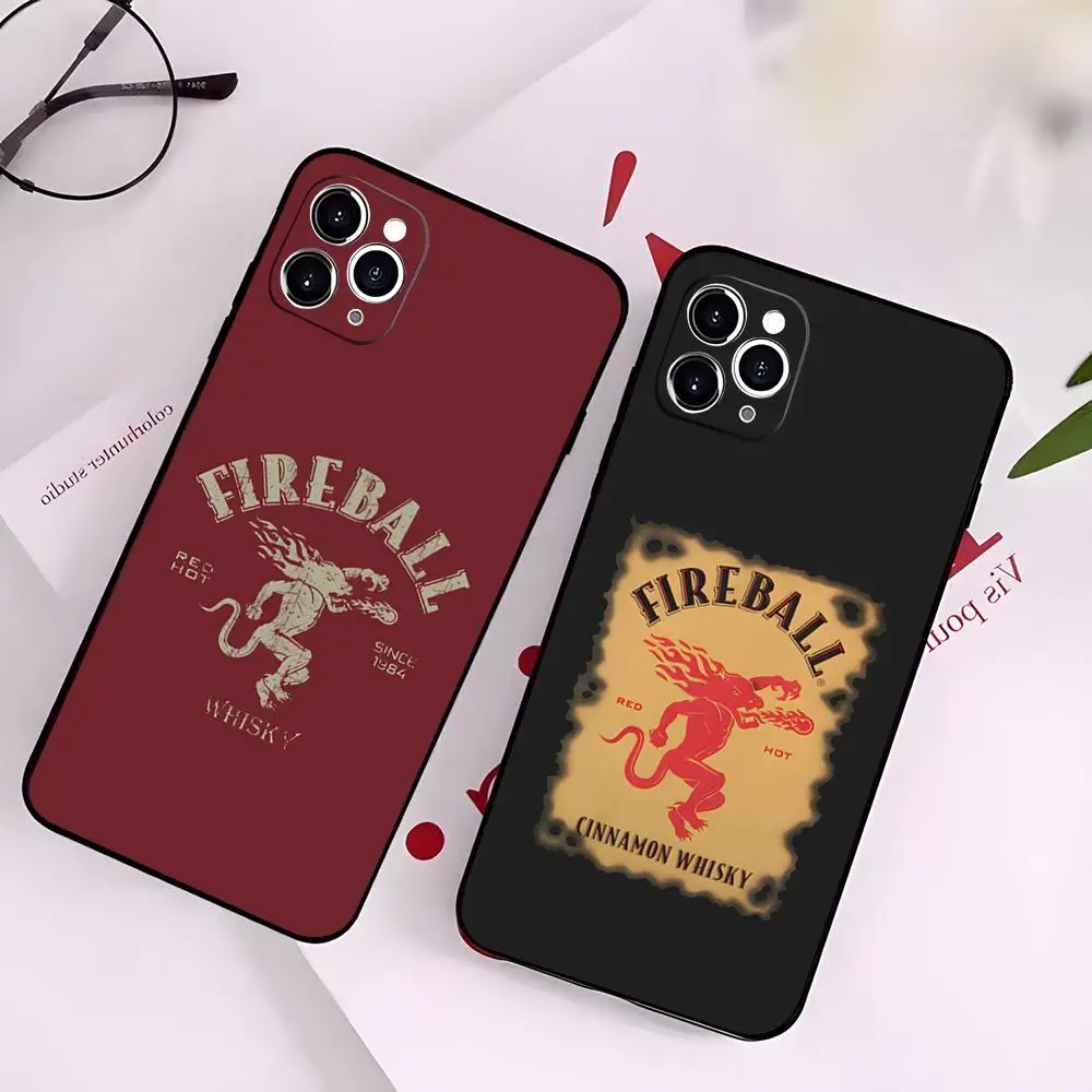 Funda de Silicona F-Fireball Cinnamon Whisky para iPhone 17 Pro Max 16 15 14 Pro Max 13 11 Air Plus