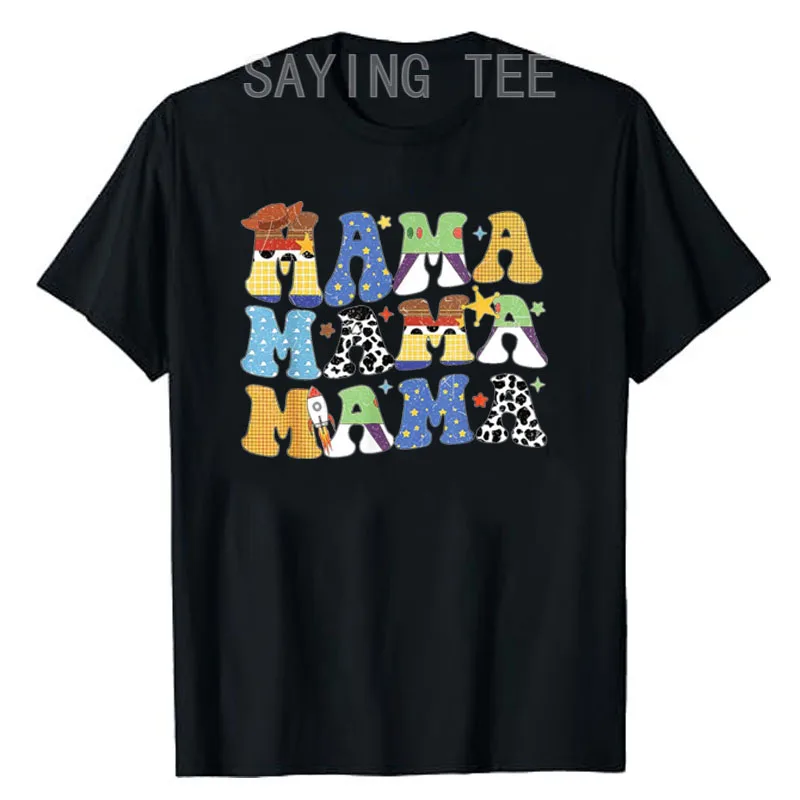 Toy Funny Story Mama Boy Mom Mother's Day Tee for Womens Fashion T-Shirt Cute Letters Printed Graphic Outfits Mommy Aunt Gift