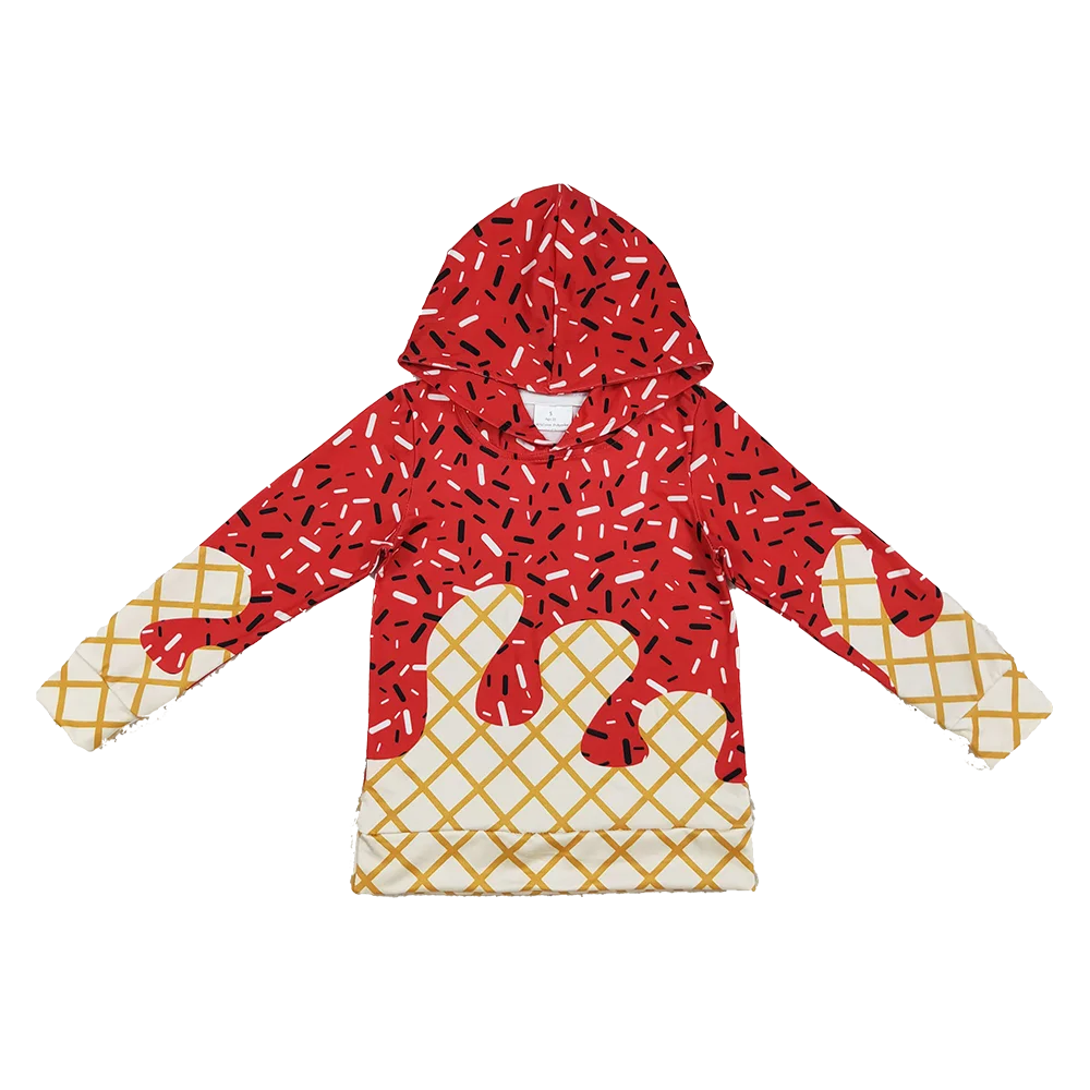 

Baby Boys Long Sleeve Tops Baby Boys Red Long Sleeves Sprinkles Drips Team Hoodies Tops
