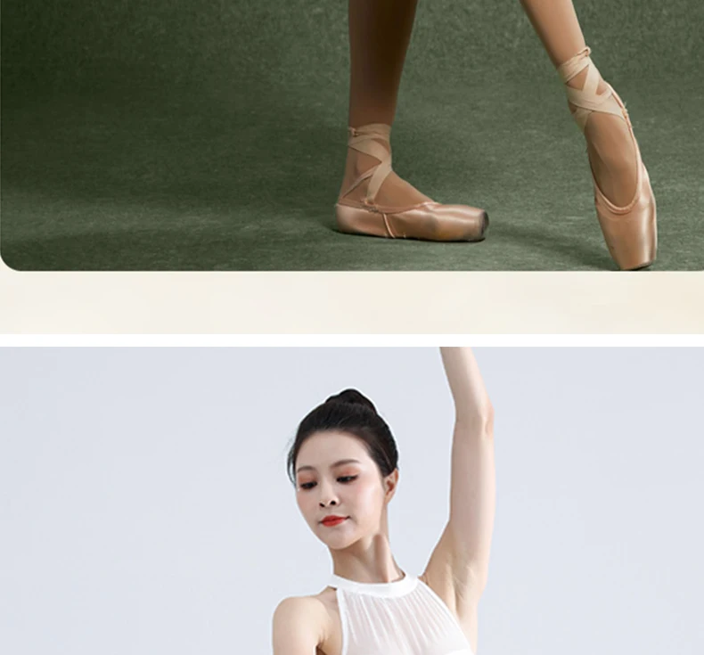 Sexy Weiß Ballett Trikot Für Frauen Erwachsene Elegante Neckholder Mesh Nähte Gymnastik Trikot Ballerina Tanz Kostüm – Detail 15