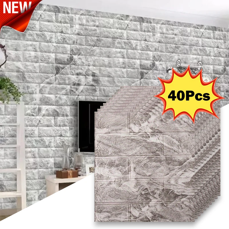 40 Stuks 38.5X35 cm Imitatie Baksteen Behang zelfklevende Waterdichte vochtbestendige Woonkamer Slaapkamer Wanddecoratie
