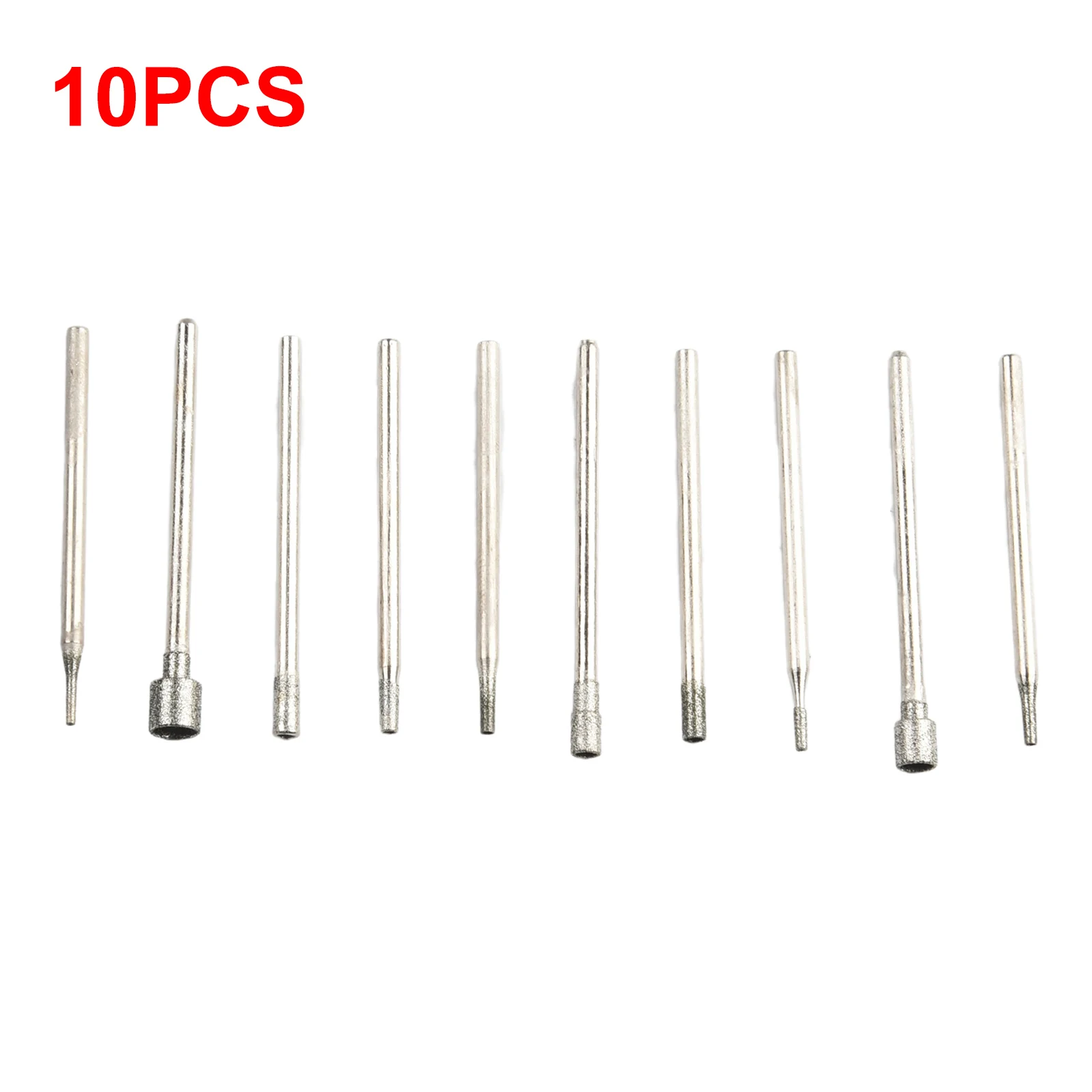 10Pc Diamond Burr Core Bits Grinding Head 0.8-5mm W 2.35mm Shank Rotary Tool For Electrical Grinder Accessory