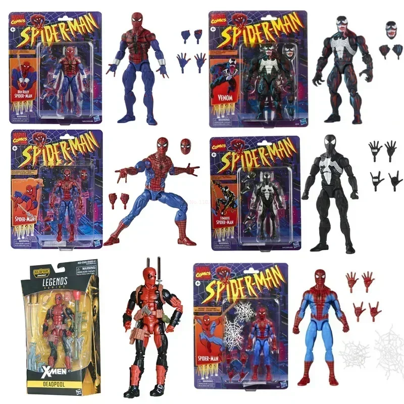 Человек-паук Marvel Legends Venom Deadpool, экшн-фигурка, игрушка, сменное лицо, украшение, модель куклы, Коллекционная детская игрушка в подарок