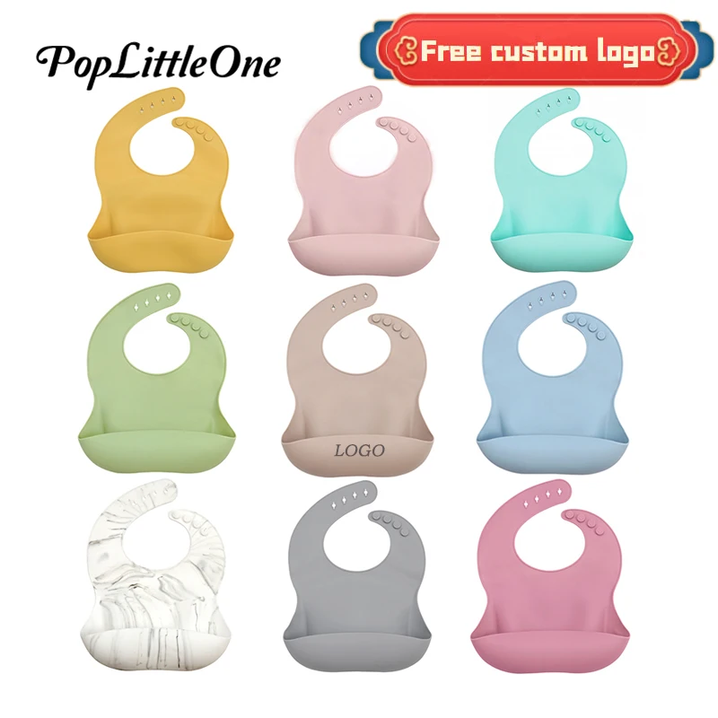 Baby Shower Gift Feeding Waterproof Baby Bibs For Newborn Silicone Burp Cloth Portable Adjustable Bib Children's products