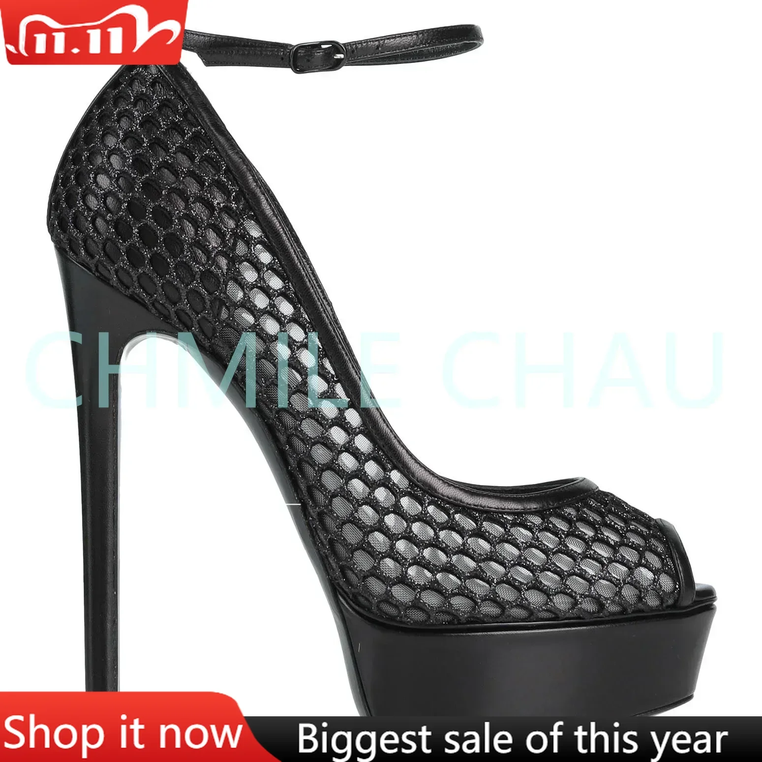 

【Measure your feet length before order】Women Stiletto High Heel Peep Toe Platform Pumps Evening Party Dress Lady Shoe 22-CHC-30