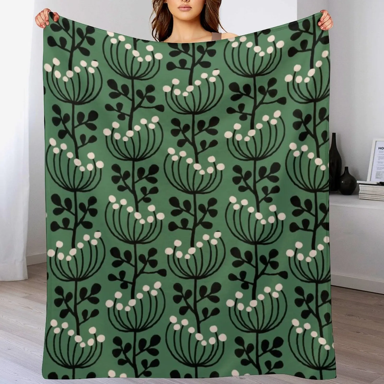 Mimosen grüne Decke Retro Reise decken